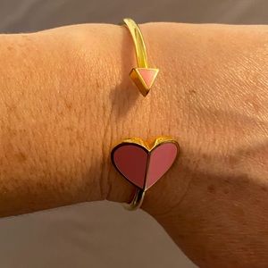 Kate Spade Heart cuff bangle in pink